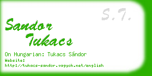sandor tukacs business card