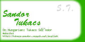 sandor tukacs business card